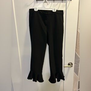 Trina Turk Cropped Ruffle Bottom Pants